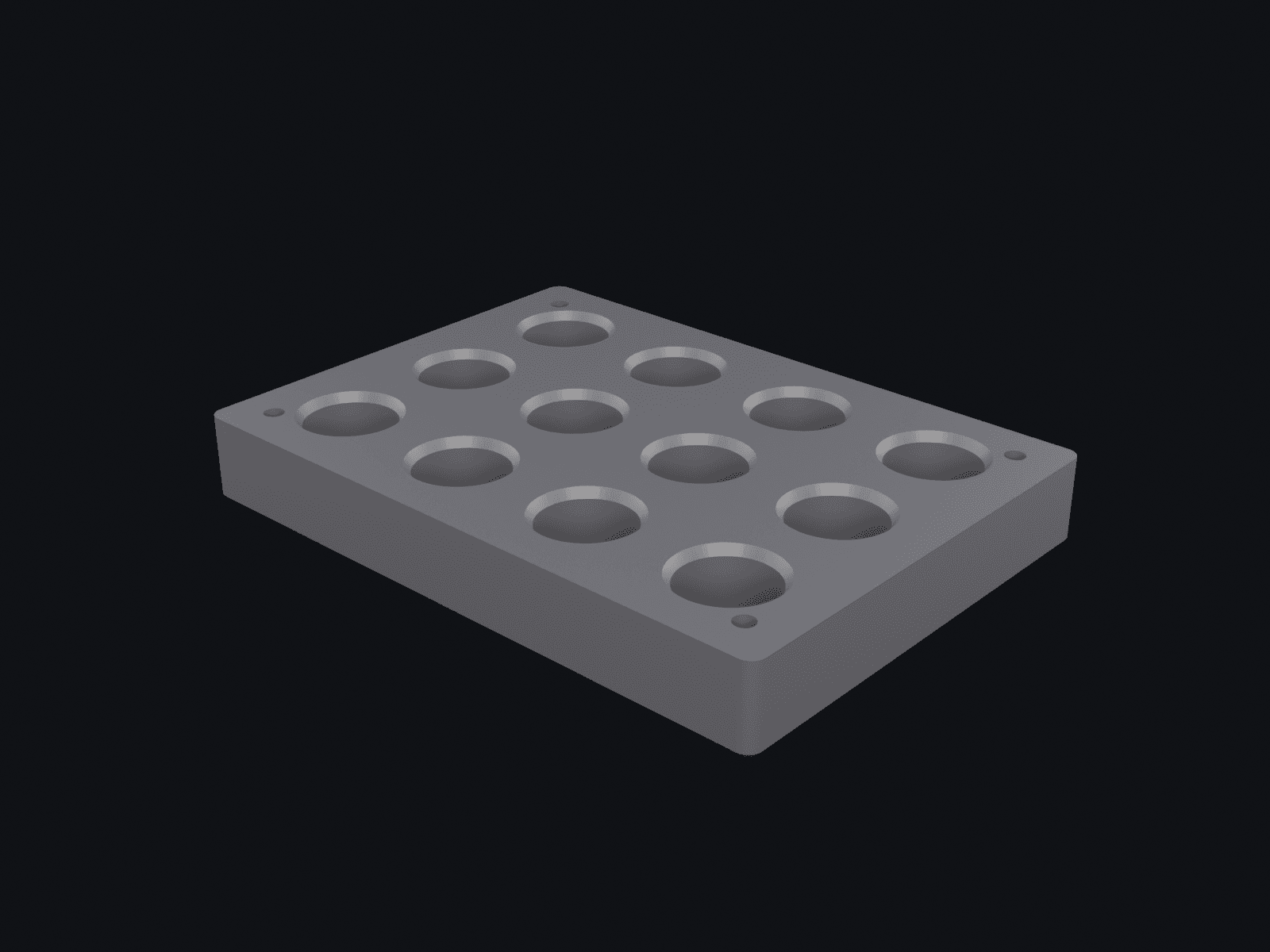 Assembly render — CF-Nylon nest, 12-pocket locating array