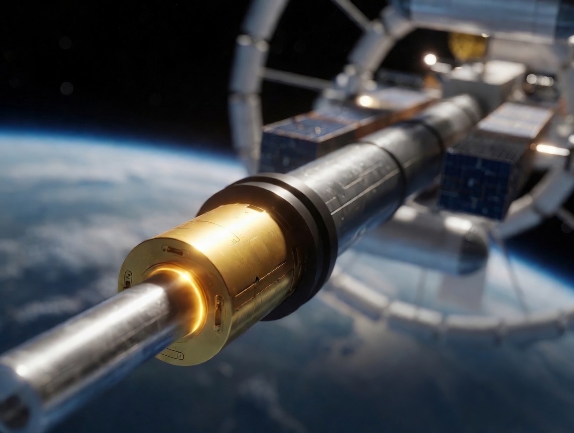 Close-up concept render of the Pin Depot central interface against Earth